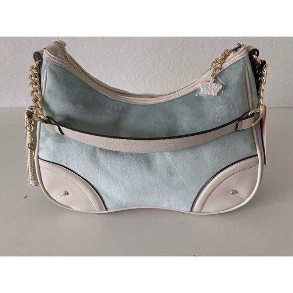 Juicy Couture Dreamy Juicy Shoulder Bag Sage Crystal Blue Bling Viral NEW - Picture 4 of 13